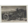 Taormina - Sicily: Donkey With Cart (Vintage Photo PC B/W)