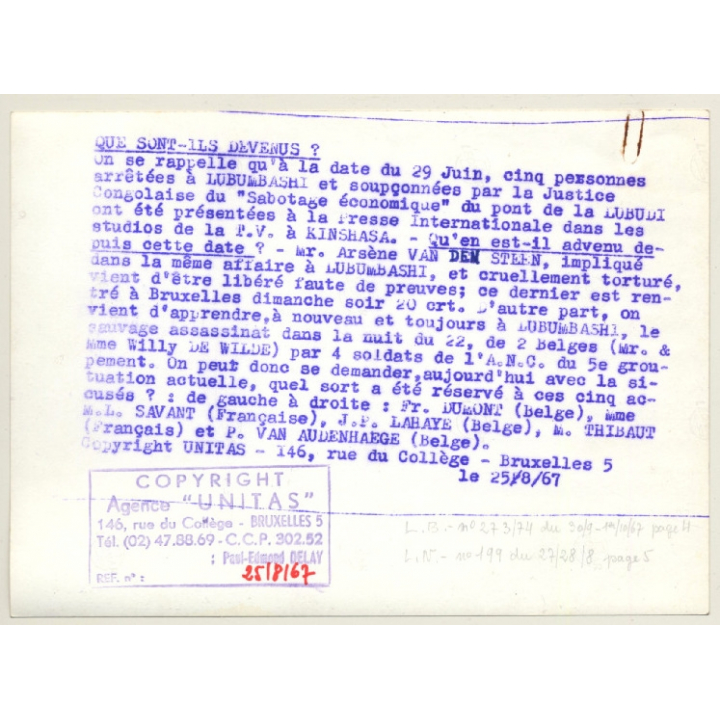 Kinshasa: 5 Accused Of Economic Sabotage / Press Conference (Vintage Photo 1967)