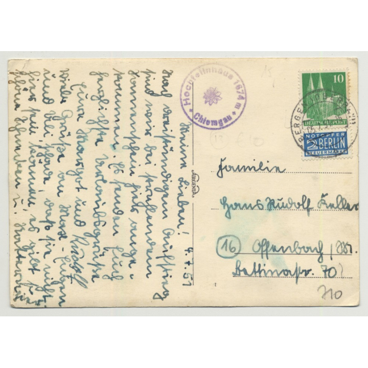 Hochfelln / Bavaria: Shepherd With Donkeys (Vintage Photo PC 1951)