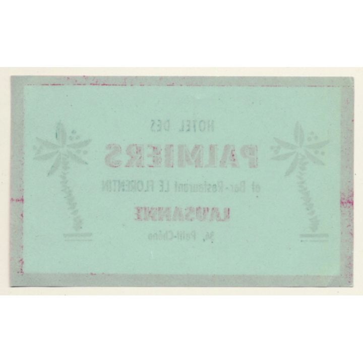 Lausanne / Switzerland: Hotel Des Palmiers / Le Florentin (Vintage Luggage Label)