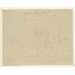 Palermo / Italy: Grand Hotel & Des Palmes (Vintage Luggage Label ~1940s)