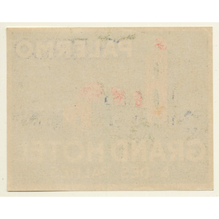 Palermo / Italy: Grand Hotel & Des Palmes (Vintage Luggage Label ~1940s)