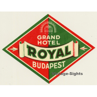Budapest / Hungary: Grand Hotel Royal (Vintage Luggage Label)