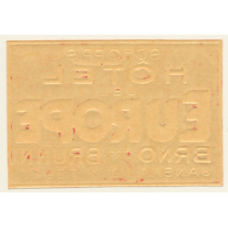 Brno - Brünn / Czech Republic: Schopp's Hotel Del Europe (Vintage Luggage Label)