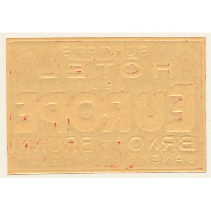 Brno - Brünn / Czech Republic: Schopp's Hotel Del Europe (Vintage Luggage Label)