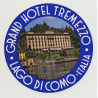 Grand Hotel Tremezzo - Lago Di Como / Italy (Vintage Luggage Label)