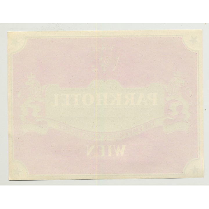 Hübner's Parkhotel Schönbrunn - Vienna / Austria (Vintage Luggage Label)