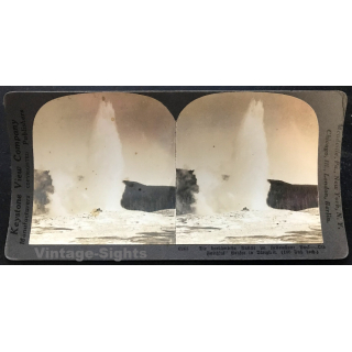 Keystone View Company 6263: Yellowstone - Old Faithful Geyser (Vintage Stereo Photo ~1900/1920)