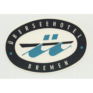 Überseehotel Bremen / Germany (Vintage Luggage Label)