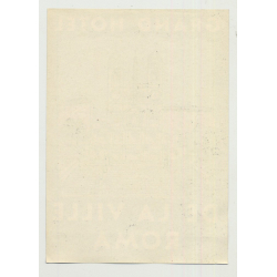 Grand Hotel De La Ville - Rome / Italy (Vintage Luggage Label: Richter & C)