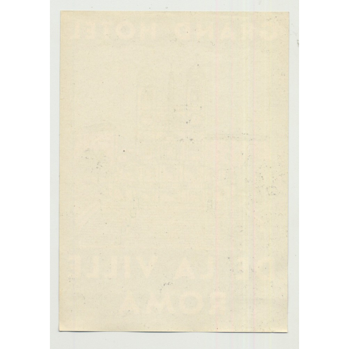 Grand Hotel De La Ville - Rome / Italy (Vintage Luggage Label: Richter & C)