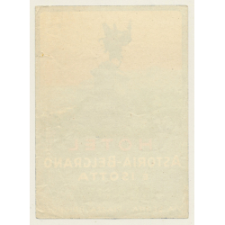 Genova / Italy: Hotel Astoria-Belgrano E Isotta (Vintage Luggage Label ~1930s/1940s)