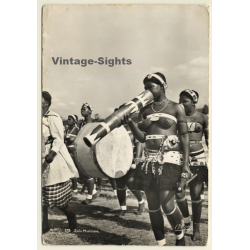 South Africa: Topless Zulu Musicians / Tribal - Ethnic (Vintage RPPC 1955)