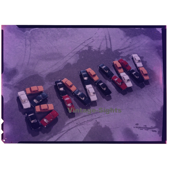 BMW Advertisement*2 / Wiking Cars (Vintage Large Format Diapositive ~1960s)