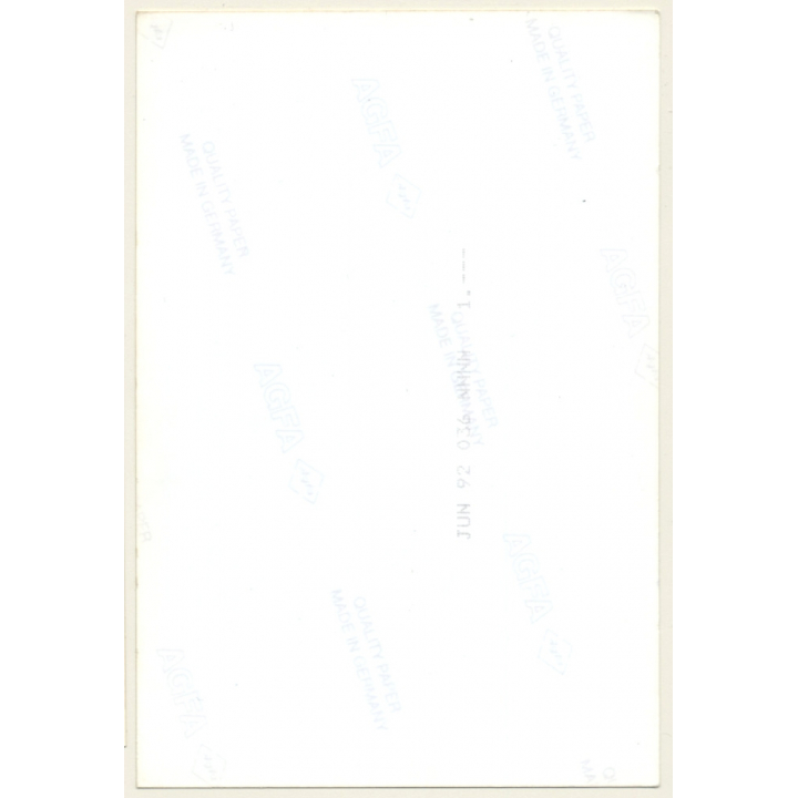 Semi Nude Female In Door Frame Flashing Boob / Lingerie (Vintage Photo France ~1990s)