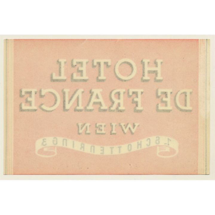 Vienna - Wien / Austria: Hotel De France (Vintage Luggage Label)