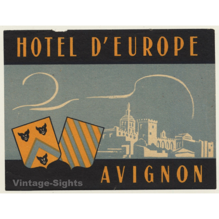 Avignon / France: Hotel D'Europe (Vintage Luggage Label)