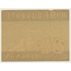 Avignon / France: Hotel D'Europe (Vintage Luggage Label)