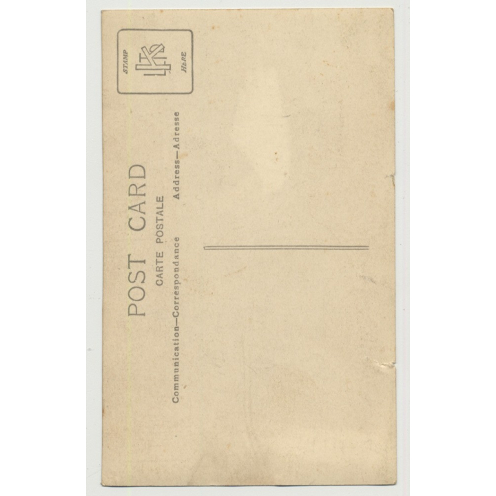 Little Girl In Sunday Costume Poses W. Stuffed Dog  (Vintage Real Photo PC)