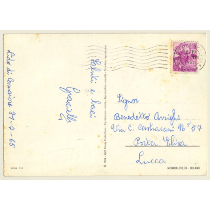 Walt Disney: Mickey Mouse About To Fall In Gully (Vintage PC 1965)