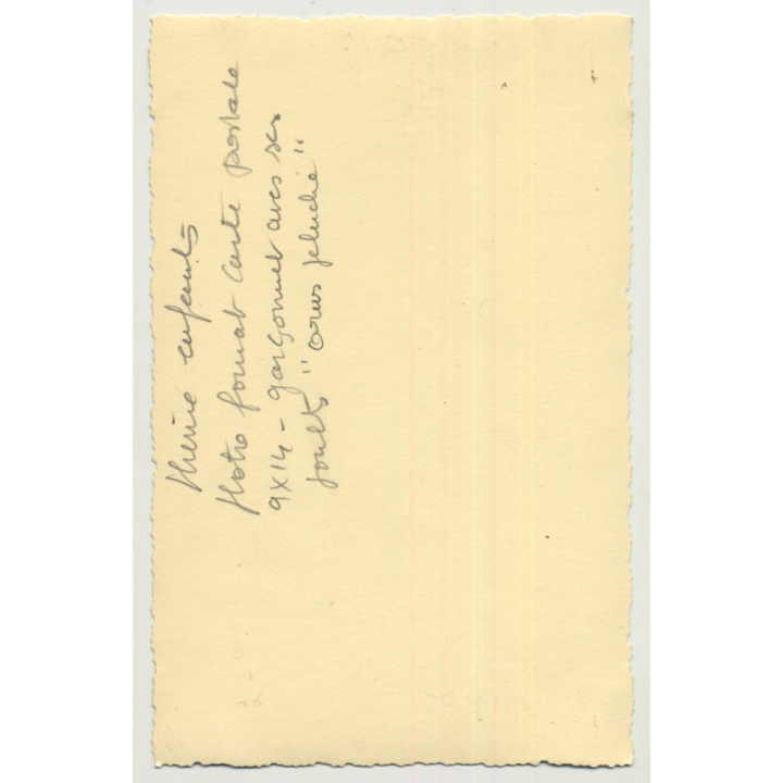 Well Dressed Baby Girl W. Toy & Teddy Bear (Vintage Photo 1920s/30s)