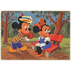 Walt Disney: Mickey Mouse & Minnie On Park Bench (Vintage PC 1961)