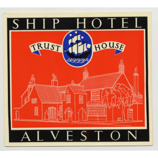 Ship Hotel (Trust House) - Alveston / Great Britain (Vintage Luggage Label 1950s)