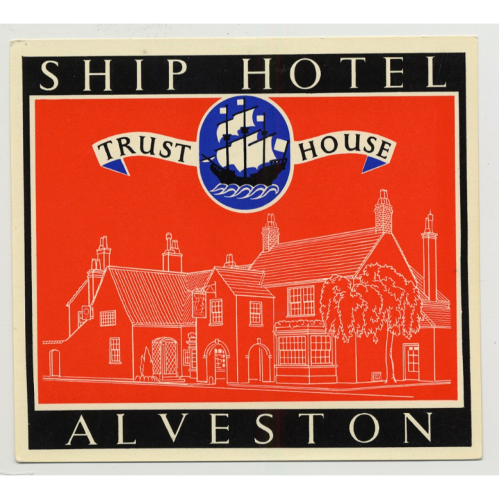 Ship Hotel (Trust House) - Alveston / Great Britain (Vintage Luggage Label 1950s)