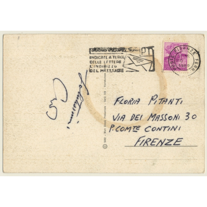 Walt Disney: Mickey Mouse & Minnie On Italian Marketplace (Vintage PC 1962)