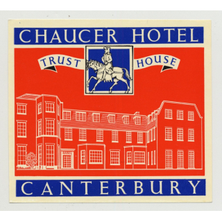 Caucer Hotel (Trust House) - Canterbury / Great Britain (Vintage Luggage Label 1950s)