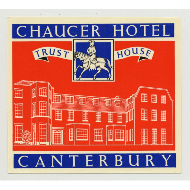 Caucer Hotel (Trust House) - Canterbury / Great Britain (Vintage Luggage Label 1950s)