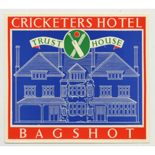 Cricketers Hotel (Trust House) - Bagshot / Great Britain (Vintage Luggage Label 1950s)