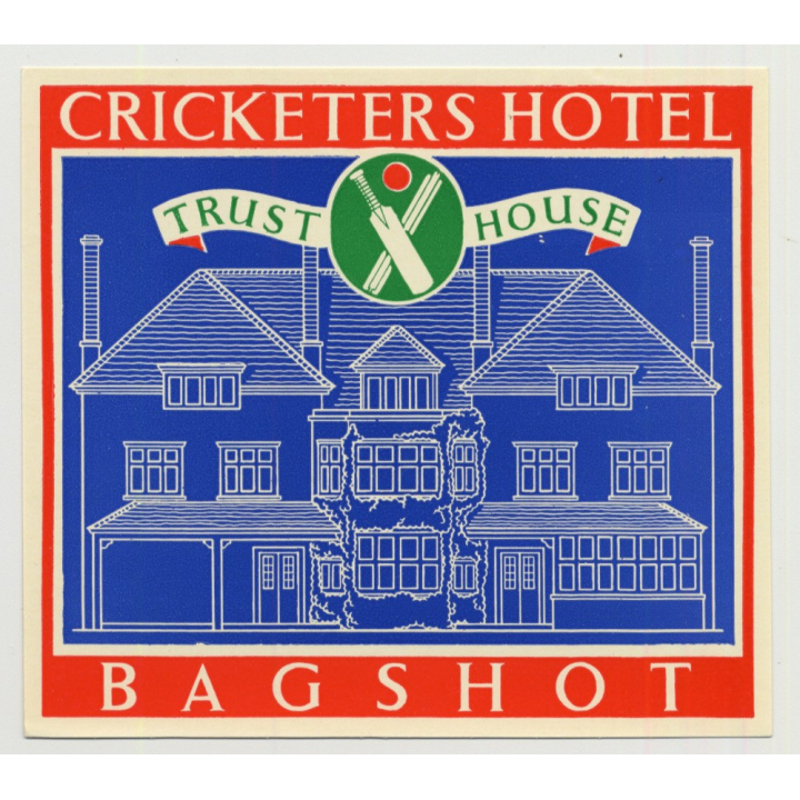 Cricketers Hotel (Trust House) - Bagshot / Great Britain (Vintage Luggage Label 1950s)