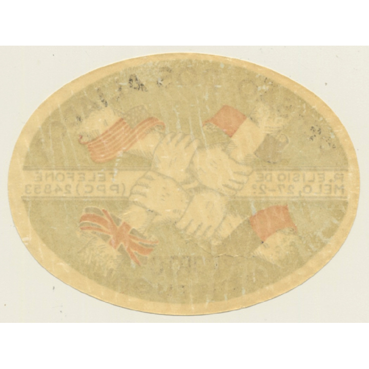 Porto / Portugal: Pensão Dos Aliados (Vintage Luggage Label)