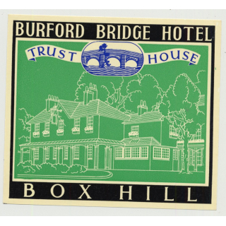 Bruford Bridge Hotel (Trust House) - Box Hill / Great Britain (Vintage Luggage Label 1950s)