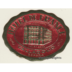 Valladolid / Spain: Hotel De France (Vintage Luggage Label)