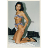 Slim Darkhaired Semi Nude Kneeling / Boobs Flash (Vintage Photo Germany ~1990s)