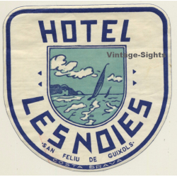 San Feliu De Guixols / Spain: Hotel Les Noies (Vintage Luggage Label)