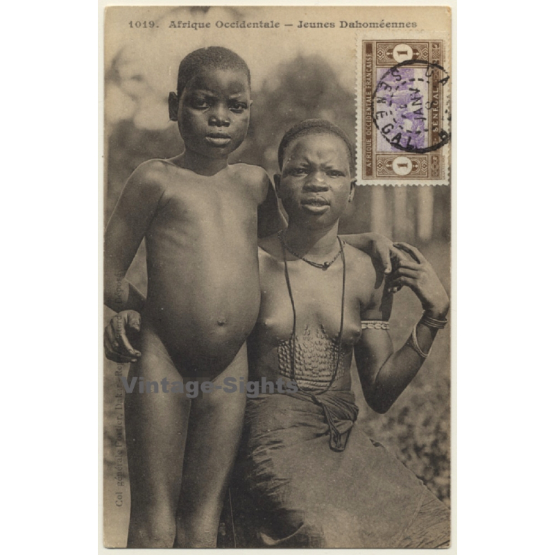 Afrique Occidentale: Jeune Dahoméennes / Tribal Scars - Ethnic (Vintage PC ~1910s/1920s)