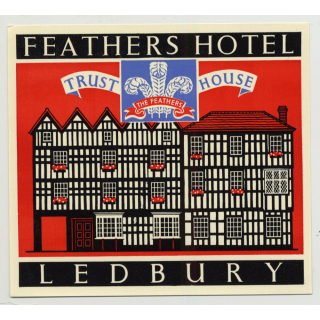 Feathers Hotel (Trust House) - Chester / Great Britain (Vintage Luggage Label 1950s)