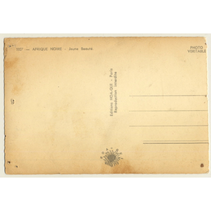 Afrique Noire: Jeune Beauté / Topless - Ethnic (Vintage RPPC)