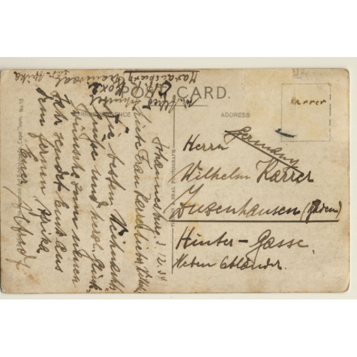 South Africa: Indigenous Mother Carries Baby On Back / Ethnic (Vintage RPPC 1936)