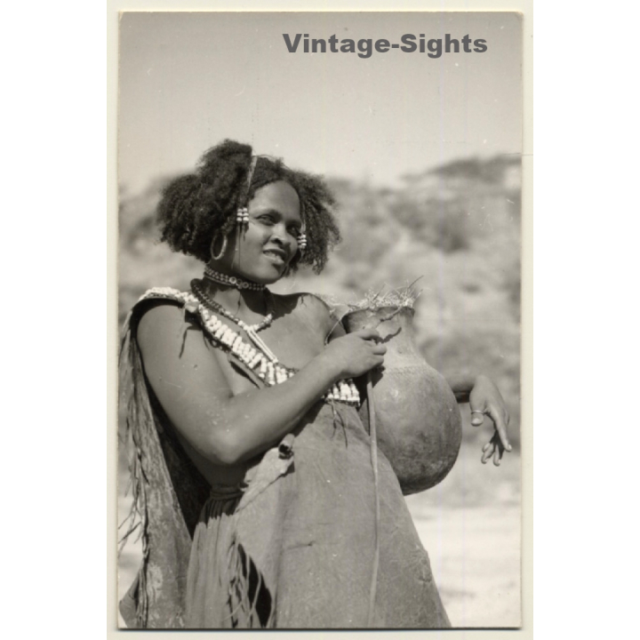 Ethopia: Galla Water Carrier From Arussi / Ethnic (Vintage RPPC ~1950s)