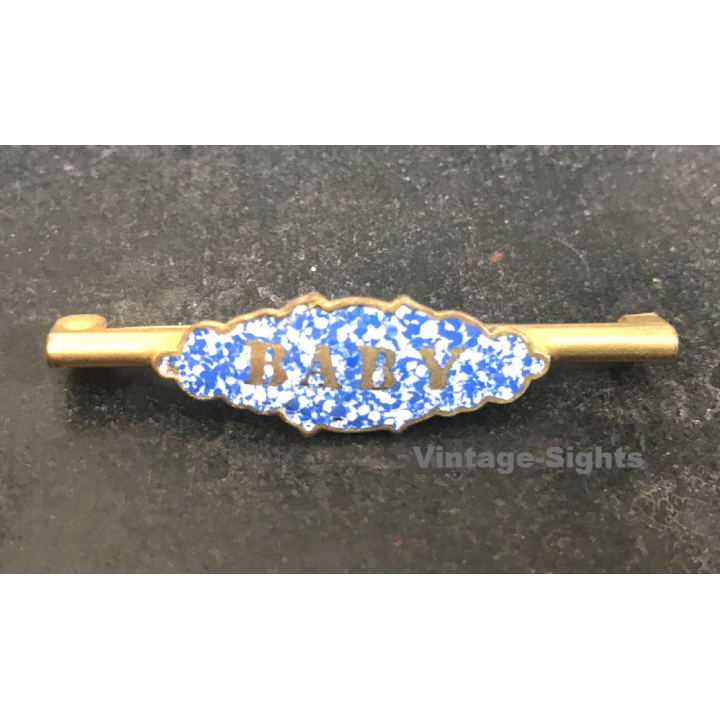 Vintage BABY Nurse Enamel Pinback Button Badge (UK 1910s/1920s)