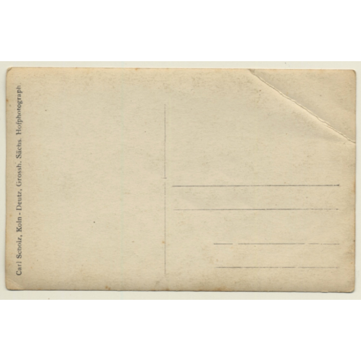 Carl Scholz / Köln-Deutz: German Soldier & Horse / Uniform (Vintage RPPC 1919)