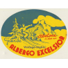 Abetone / Italy: Grande Albergo Excelsior - Ski (Vintage Luggage Label)