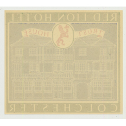 Red Lion Hotel (Trust House) - Colchester / Great Britain (Vintage Luggage Label 1950s)