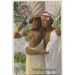 Lehnert & Landrock N°7: Les Amoureux (Maroc) / Risqué - Ethnic (Vintage PC ~1910s/1920s)