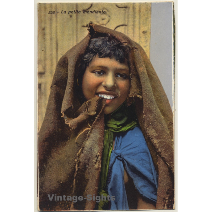 Lehnert & Landrock N°593: La Petite Mendiante / Ethnic (Vintage PC ~1910s/1920s)