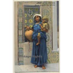Lehnert & Landrock: Donna Bedouina Alla Cisterna / Ethnic (Vintage PC ~1910s/1920s)